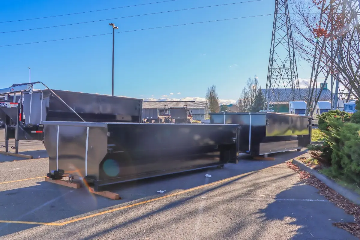 Roll-off dumpster ready for waste disposal at job site for Estate Cleanout Dumpster Rental in East Norriton